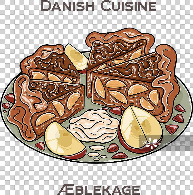 aeblekage是一种传统的丹麦甜点图片素材