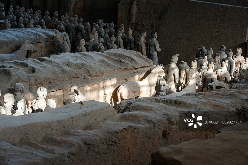 秦始皇帝陵博物院秦始皇兵马俑博物馆一号坑遗址图片素材