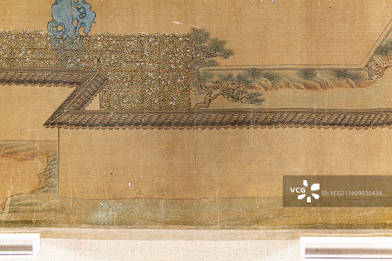 南京博物院藏明仇英绢本设色曲水流觞图卷图片素材