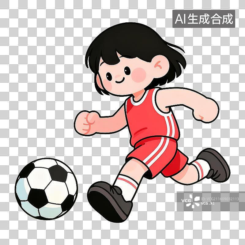 【AI数字艺术】踢足球的女运动员图片素材