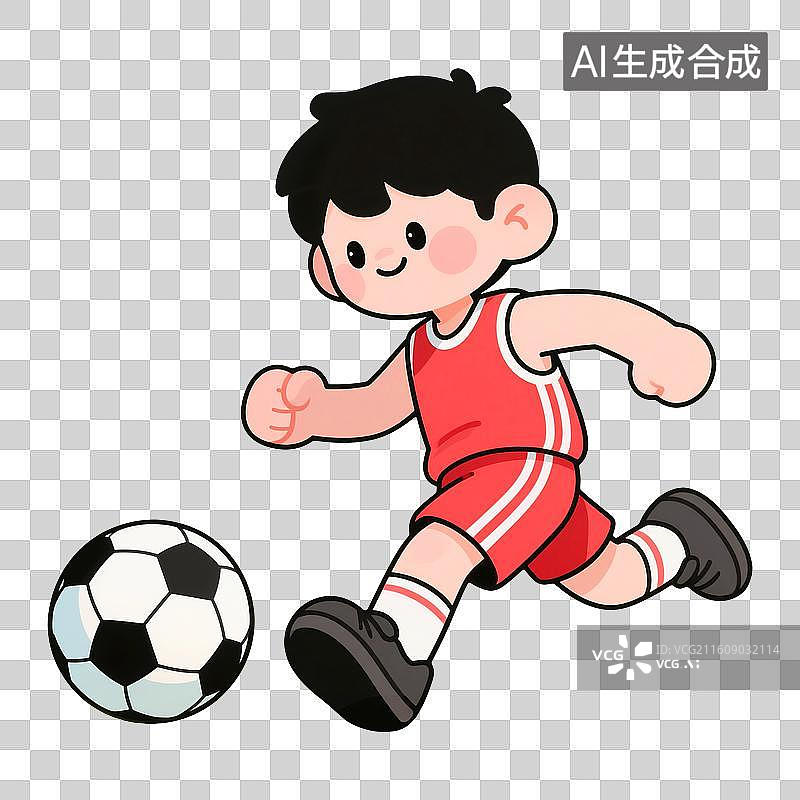 【AI数字艺术】踢足球的运动员图片素材