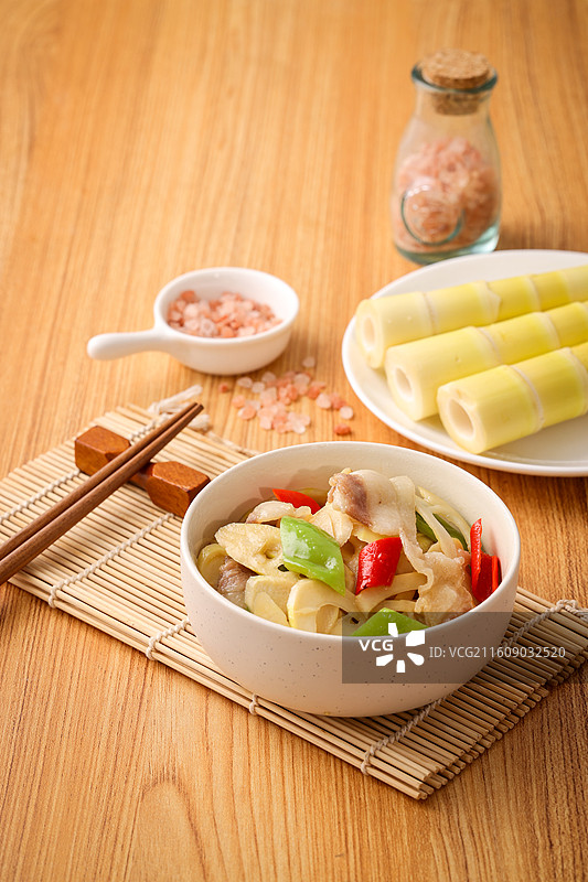 春笋小炒肉图片素材