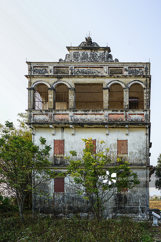 广东开平自力村碉楼群，耀光别墅图片素材