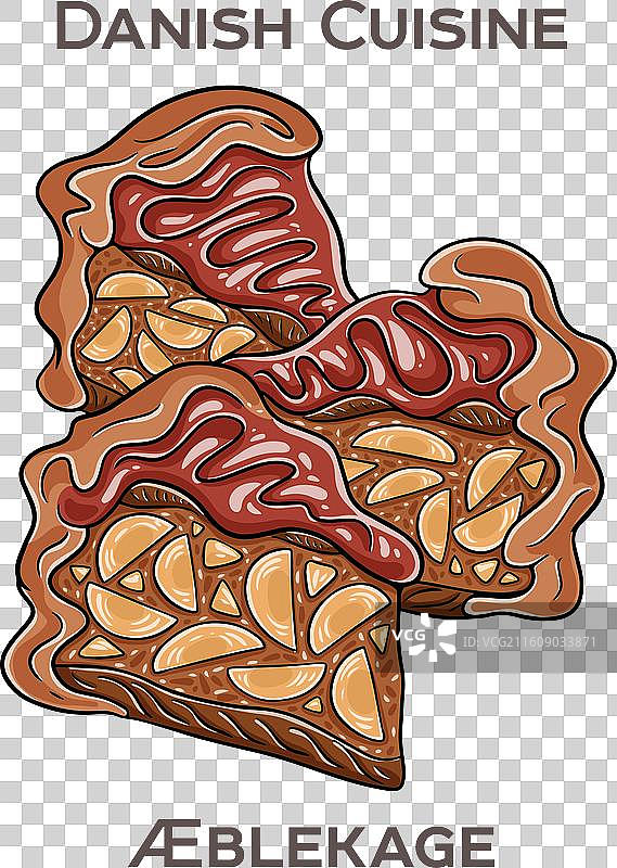 aeblekage 是一种传统的丹麦甜点图片素材