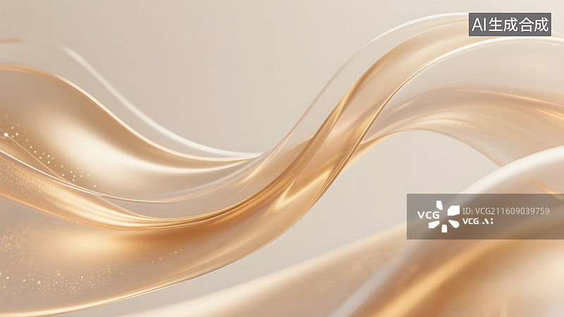 【AI数字艺术】柔和金色香槟色渐变流体丝绸绸子背景图片素材