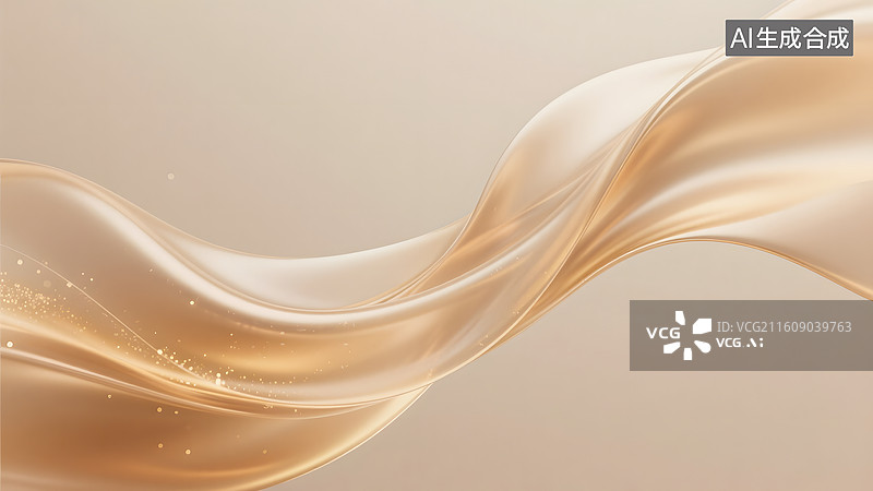 【AI数字艺术】柔和金色香槟色渐变流体丝绸绸子背景图片素材