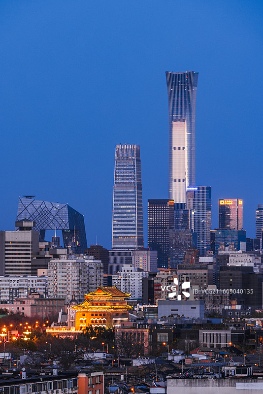 城市建筑日落与夜景风光图片素材