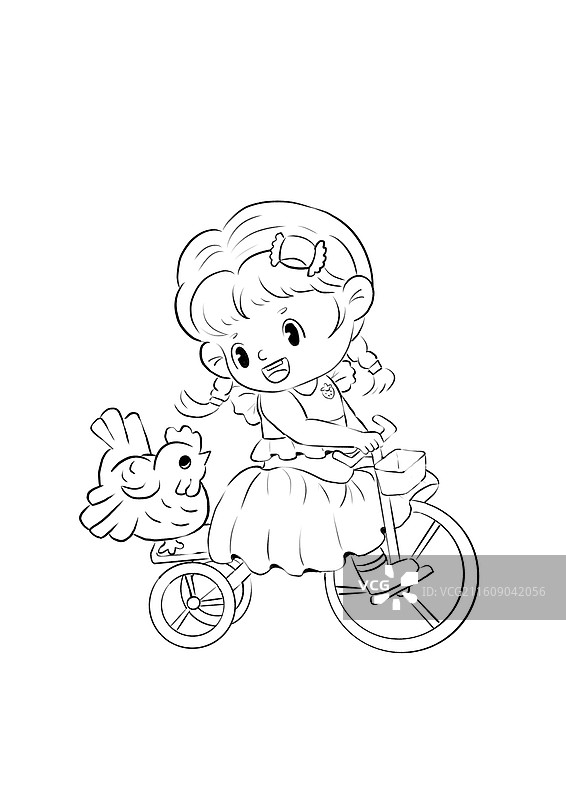 自行车上的萌趣伙伴图片素材