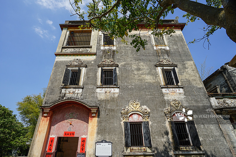 广东开平，马降龙碉楼群图片素材