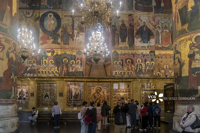 莫斯科克里姆林宫圣母升天教堂圣像璧图片素材