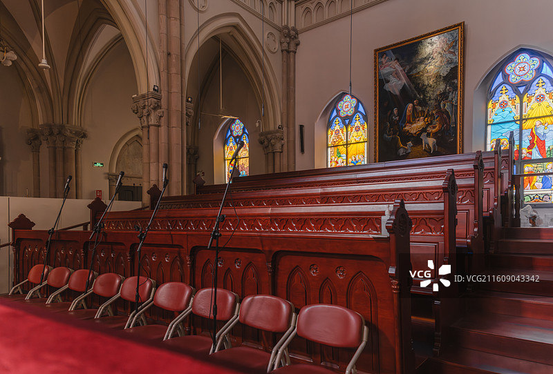 上海徐家汇天主堂内景图片素材
