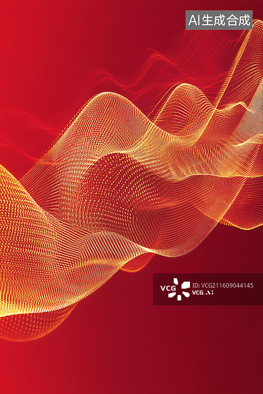 【AI数字艺术】红金配色波纹形状质感纹理背景图片素材