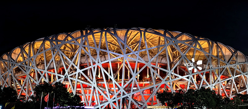北京鸟巢夜景图片素材
