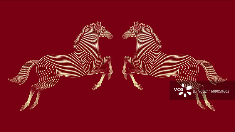 马年插画图片素材