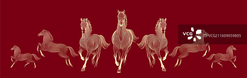 马年插画图片素材