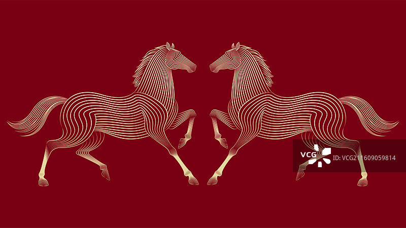 马年插画图片素材