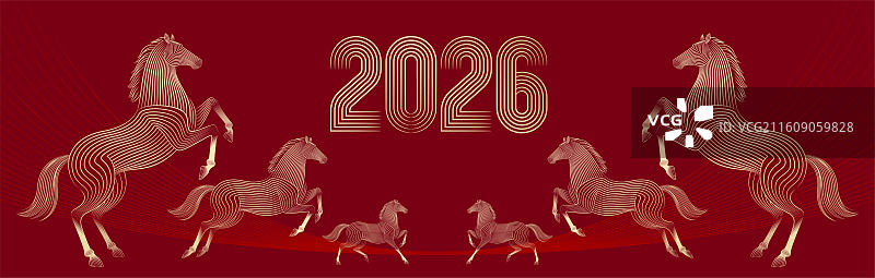 马年插画图片素材