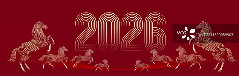 马年插画图片素材