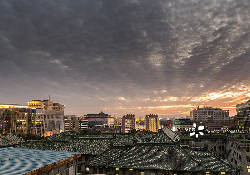 北京建筑日落夜景图片素材
