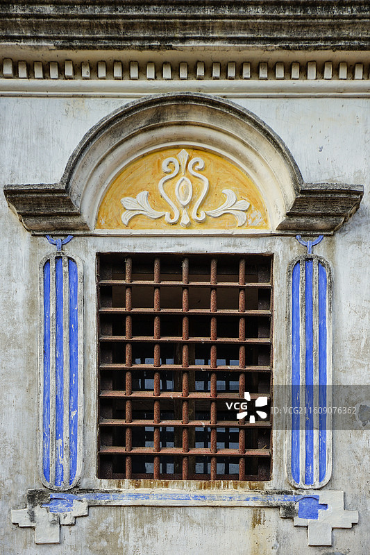 广东开平，碉楼的窗户图片素材