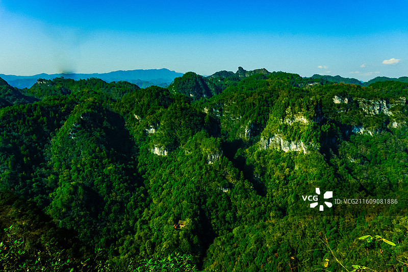 中国贵州省黔东南州施秉县云台山风光，世界自然遗产，施秉云台山风光，白云岩喀斯特，中国南方喀斯特图片素材