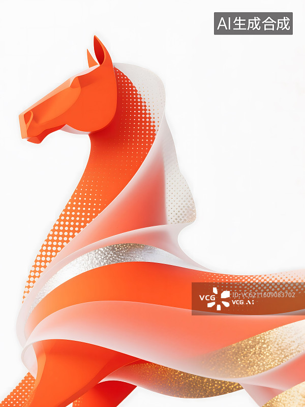 【AI数字艺术】马，生肖，马年，半调图案，杂色，丝网印刷质感图片素材