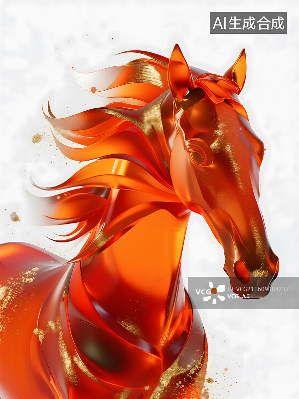 【AI数字艺术】马，生肖，马年，半调图案，杂色，丝网印刷质感图片素材