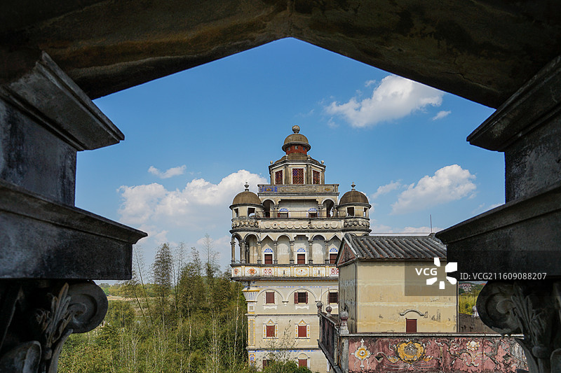 广东开平，锦江里村和瑞石楼图片素材