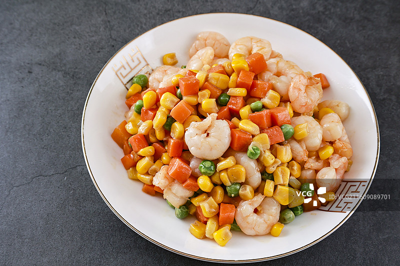 中餐美食 鲜虾仁玉米粒图片素材