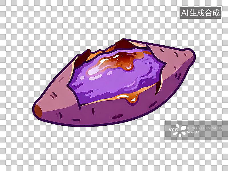 【AI数字艺术】手绘插画，红薯，烤红薯，烤地瓜，紫薯，免抠元素图片素材