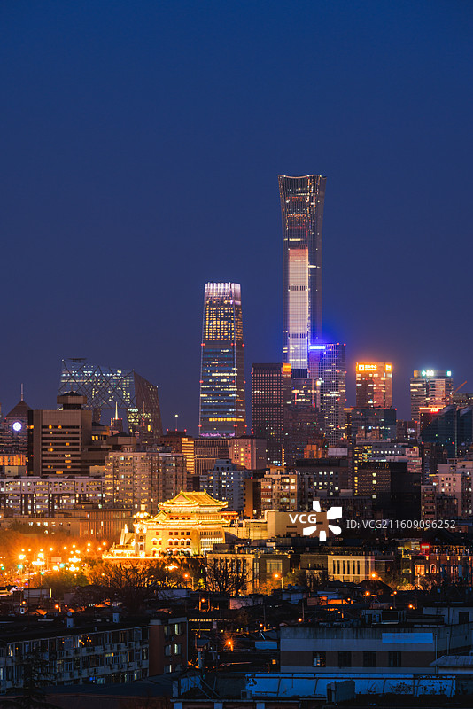 城市建筑日落与夜景风光图片素材