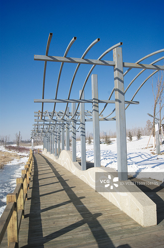 沈阳沈北新区锡伯族文化广场，景观设计，冬季雪景风光，城市旅游景点素材图片素材