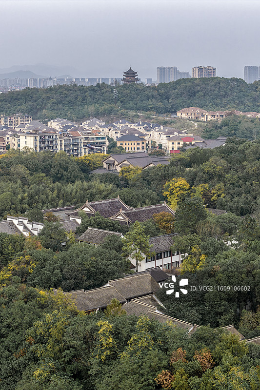 绍兴市诸暨市西施故里景点白天和夜景图片素材