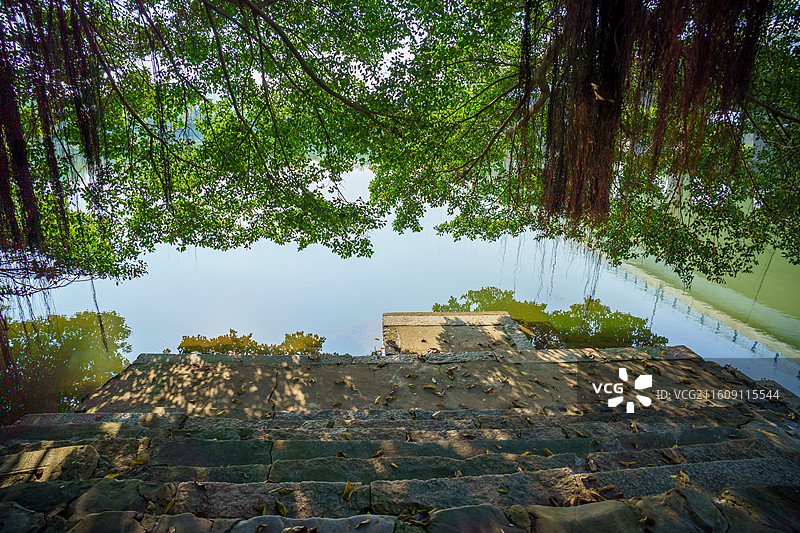 肇庆市鼎湖新区周边水乡景色，河埠头特写图片素材