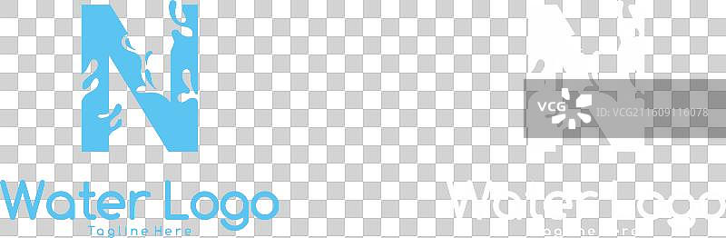 字母n标志溅水波浪标志设计图片素材