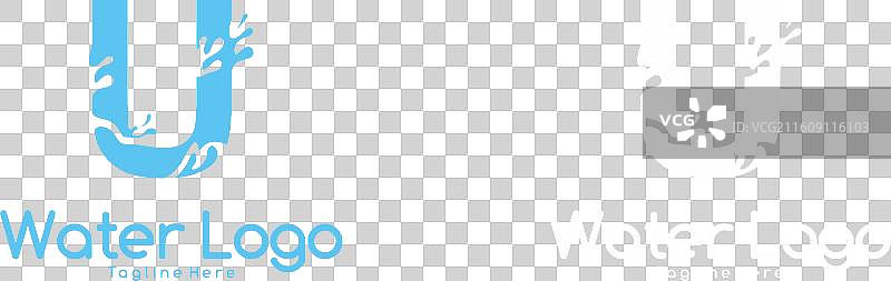 字母u标志溅水波浪标志设计图片素材