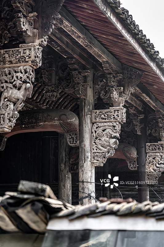 绍兴市诸暨市斯宅村古村村景图片素材