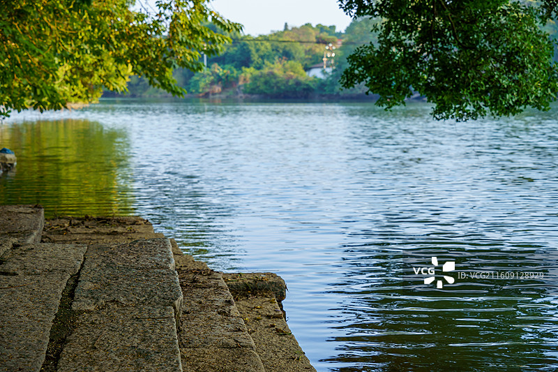 肇庆市鼎湖新区周边水乡景色，河埠头特写图片素材
