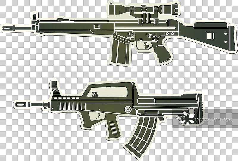 突击步枪贴纸图片素材