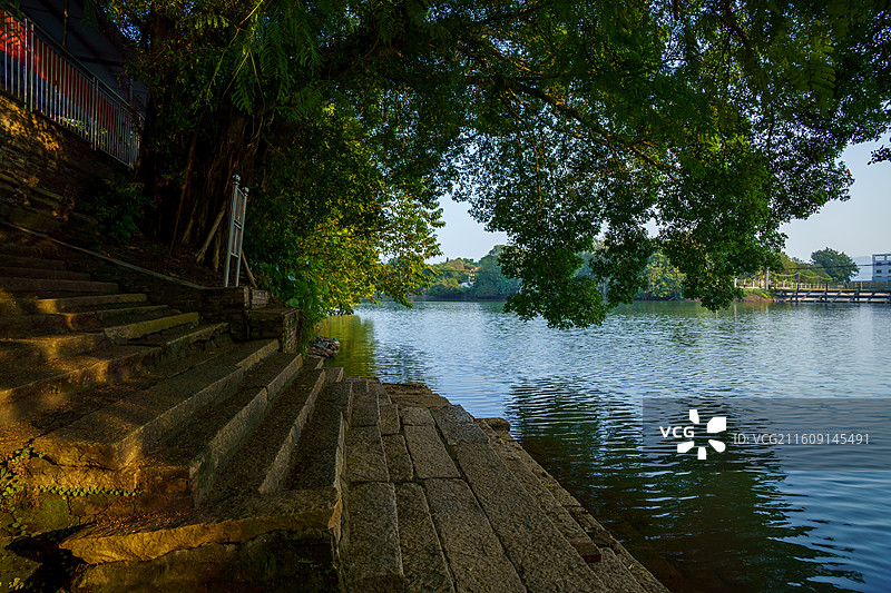 肇庆市鼎湖新区周边水乡景色，河埠头特写图片素材