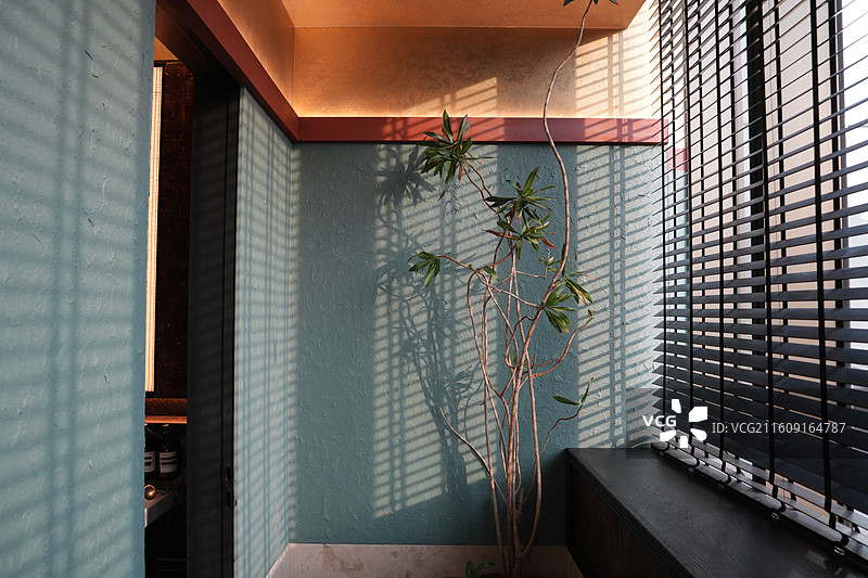 有光影的中式室内图片素材