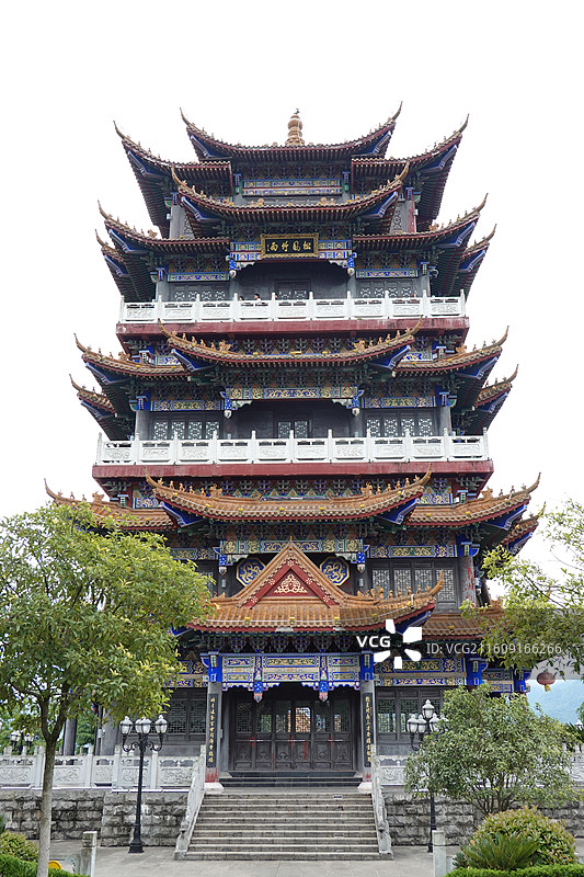 陕西省安康市汉阴县龙岗公园龙岗阁图片素材