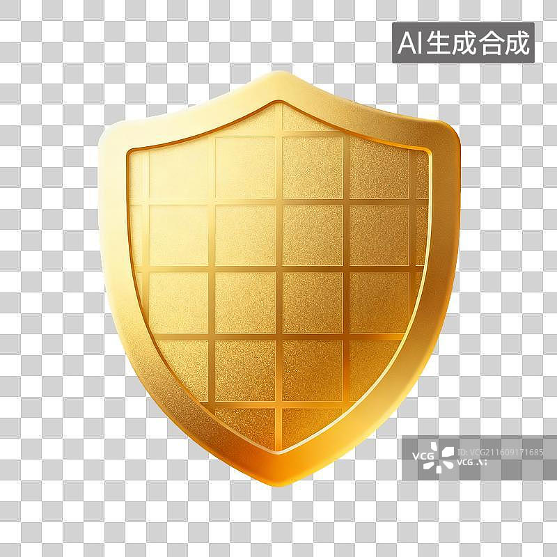 【AI数字艺术】金色盾牌图片素材