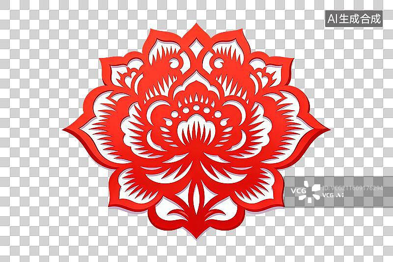 【AI数字艺术】卡通风格，中式剪纸PNG格式的免扣元素图片素材