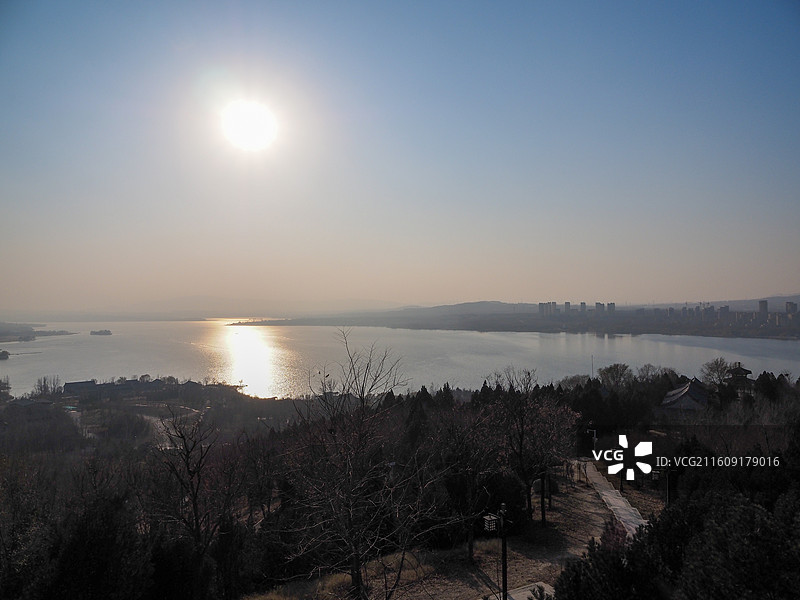 淄博萌山景区文昌湖图片素材