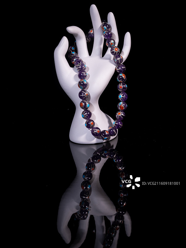 尼泊尔藏式首饰 00016 ～ 紫水晶 绿松石 红珊瑚吊坠图片素材