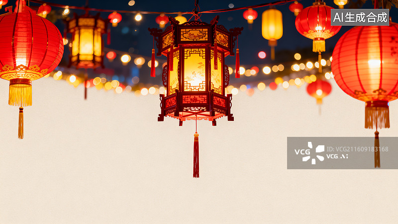 【AI数字艺术】传统灯笼节日庆典图片素材