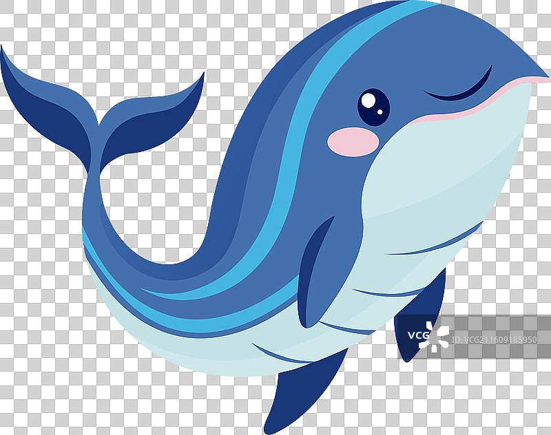 卡通长须鲸鱼笑脸图片素材