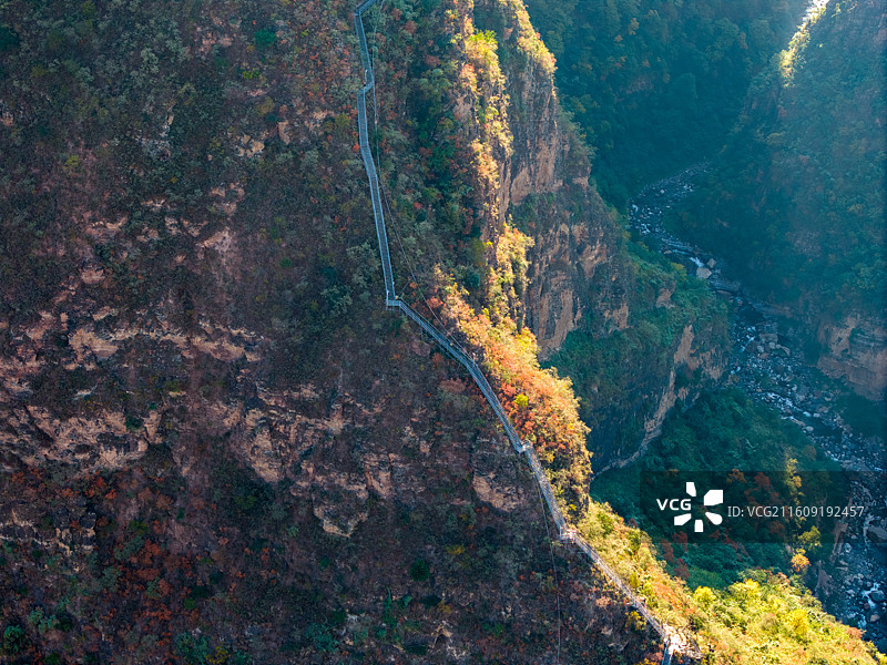 四川凉山州昭觉县悬崖村航拍图片素材