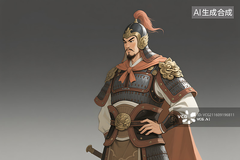【AI数字艺术】古代将军形象插画图片素材